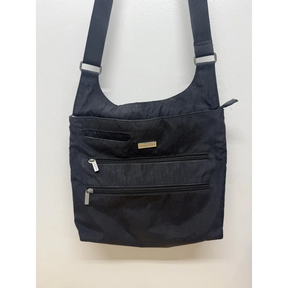 Baggallini‎ Black Leopard Print Crossbody Shoulder Bag Organizer #29